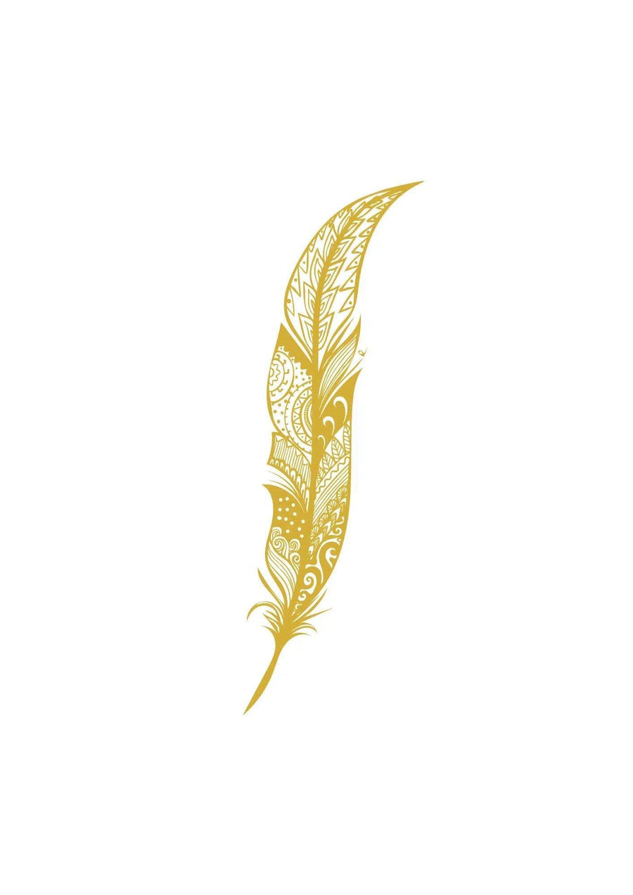    Neptattoo-Feather-Gold