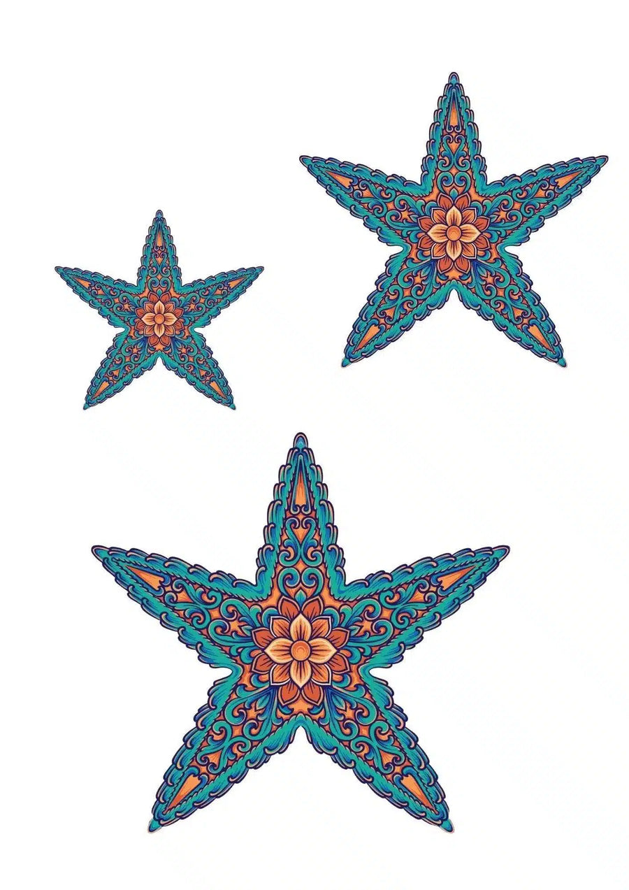 Neptattoo Mysteries of the sea - Starfish Blue - Talatattoo