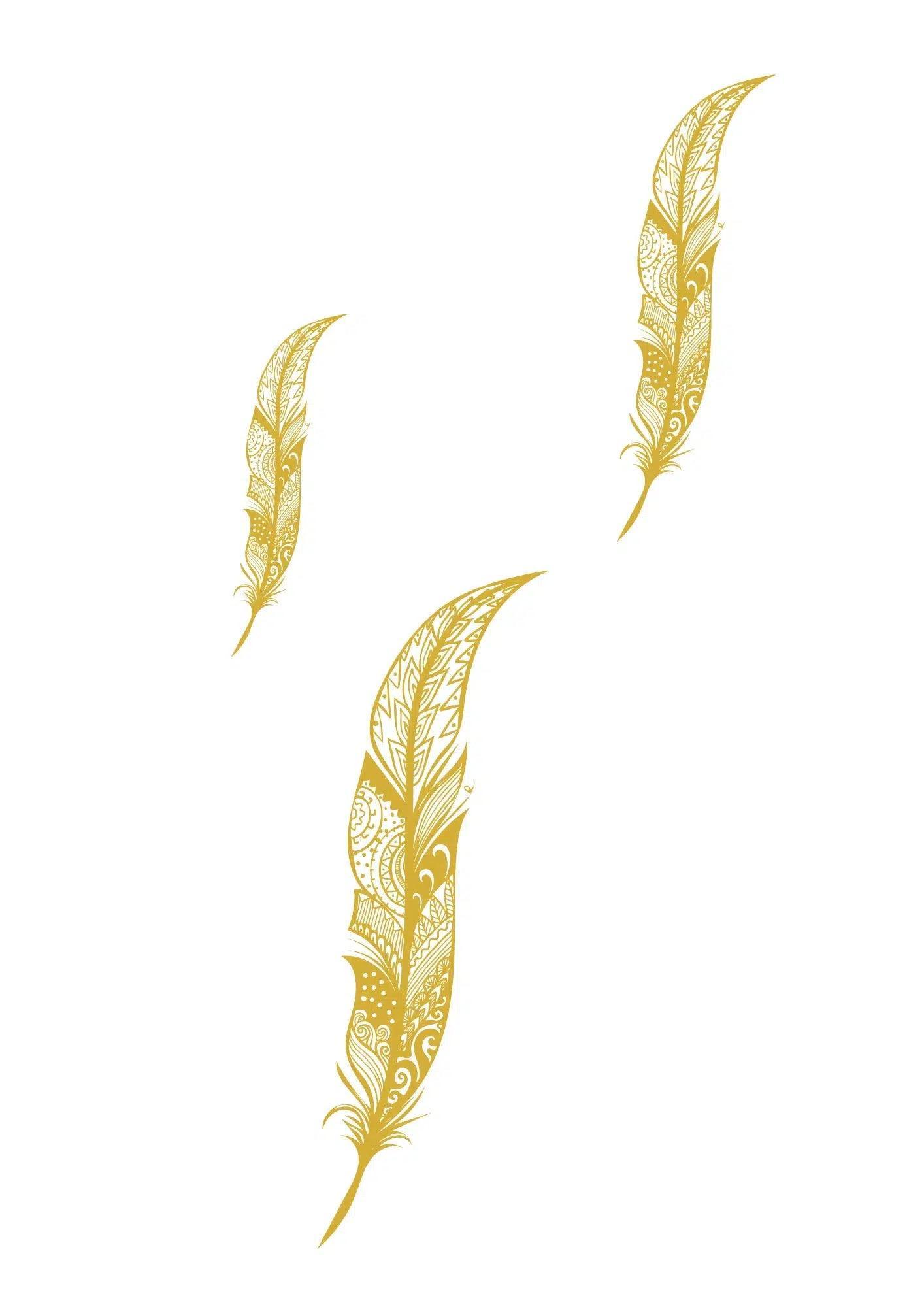 Neptattoo-Feathers-Gold
