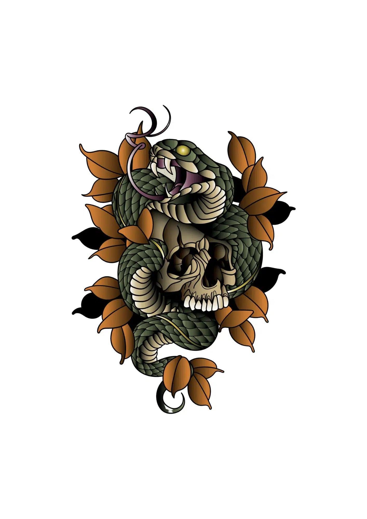 Neptattoo-Snake-Skull