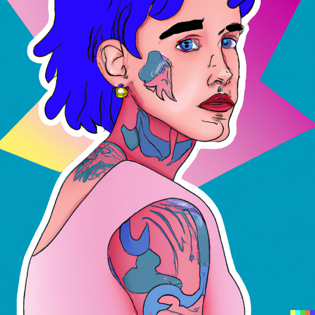 vrouw-tattoo-in-gezicht