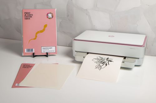 Neptattoo-papier-bij-printer